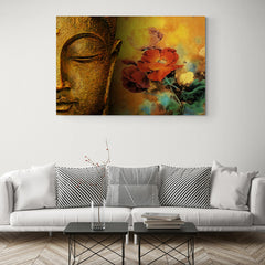 Buddha Orange Flower - Canvas Mérida Fine Print Art