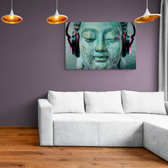 Buddha with Headphones - Canvas Mérida Fine Print Art