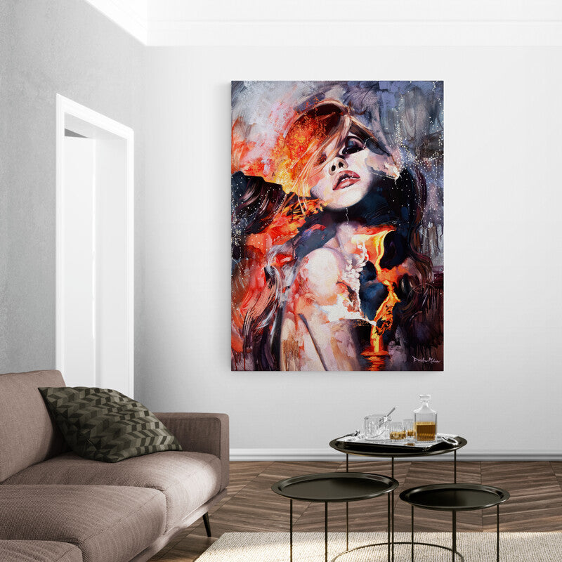 Burning Woman - Canvas Mérida Fine Print Art