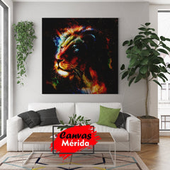 Colorful Lion - Canvas Mérida Fine Print Art