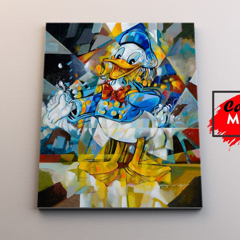 Cubismo Donald Duck Painting (pato donald) - Canvas Mérida Fine Print Art