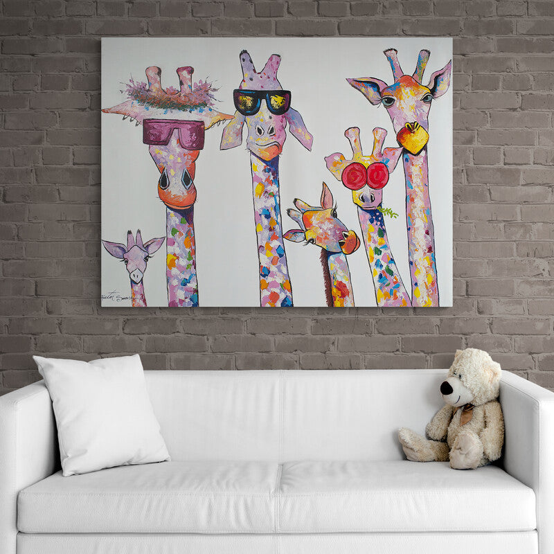 Fashionable Giraffes - Canvas Mérida Fine Print Art