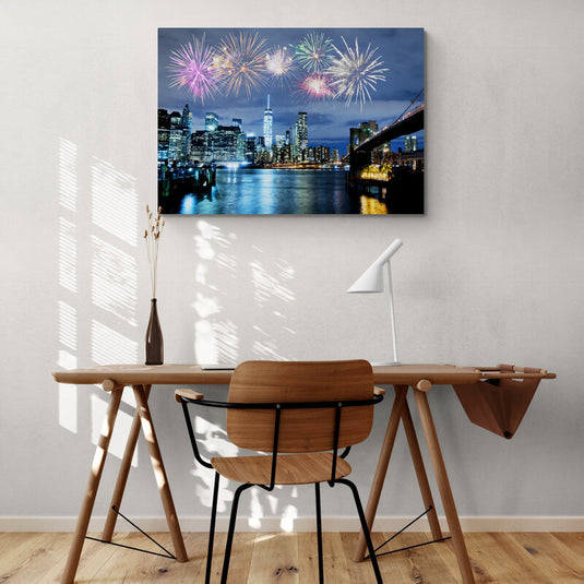 Fireworks in Brooklyn - Canvas Mérida Fine Print Art