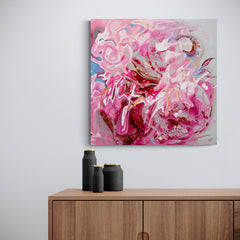 Floral Pink Abstract - Canvas Mérida Fine Print Art