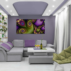 Fractal Green and Purple - Canvas Mérida Fine Print Art