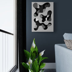 bra de arte abstracto monocromática con texturas y patrones Op-Art