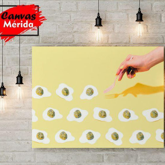 Fried Glittered Eggs - Canvas Mérida Fine Print Art