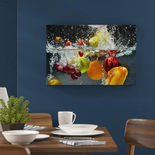 Fruits Falling in Water - Canvas Mérida Fine Print Art