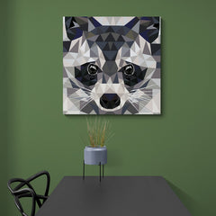 Geometric Raccoon - Canvas Mérida Fine Print Art