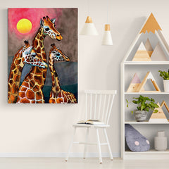 Giraffe Family - Canvas Mérida Fine Print Art