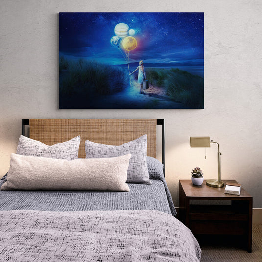 Girl and Balloons - Canvas Mérida Fine Print Art