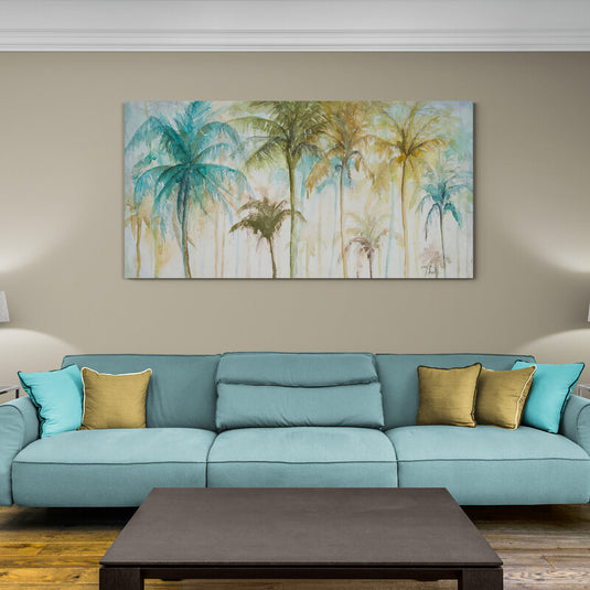 Green Palm Trees - Canvas Mérida Fine Print Art