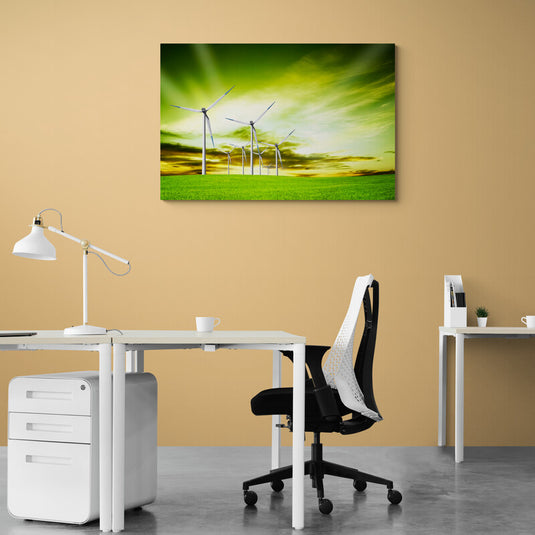 Green Windmill - Canvas Mérida Fine Print Art