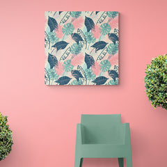 Green and Pink Leaves - Canvas Mérida Fine Print Art