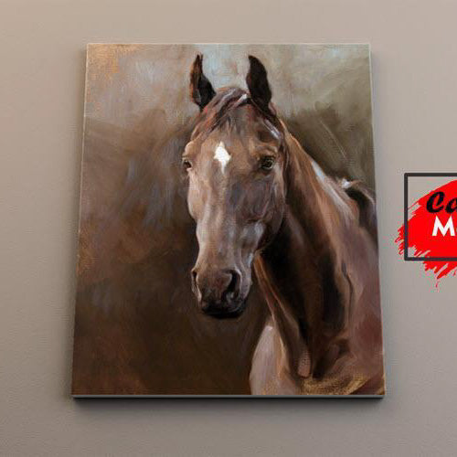 Pintura de caballo en tonos sepia