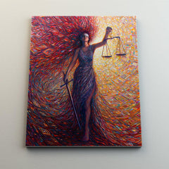 Lady Justice Van Gogh Type - Canvas Mérida Fine Print Art