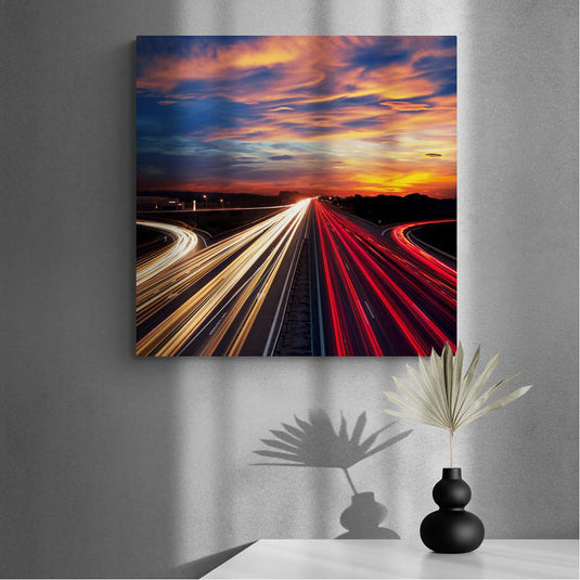 Lighs on the Road - Canvas Mérida Fine Print Art