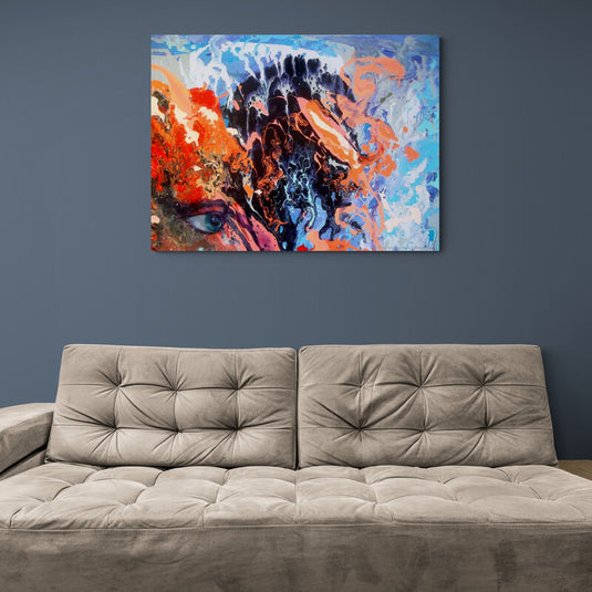 Cuadro abstracto moderno Fluid Painting con ojo expresivo