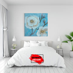 Magnolia Fondo Azul - Canvas Mérida Fine Print Art