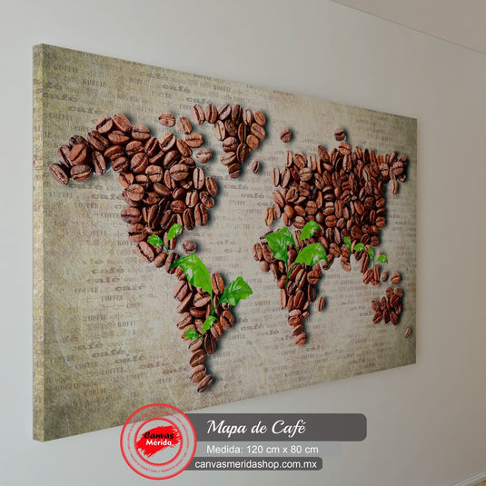 Mapa de Café - Canvas Mérida Fine Print Art