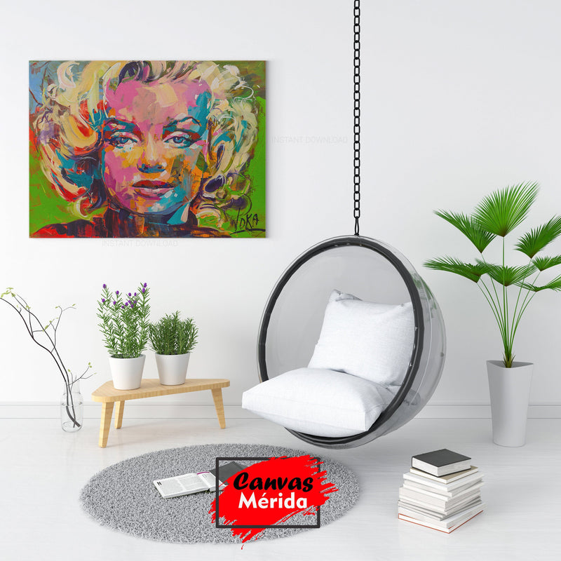 Marilyn Monroe Retrato Contemporáneo - Canvas Mérida Fine Print Art
