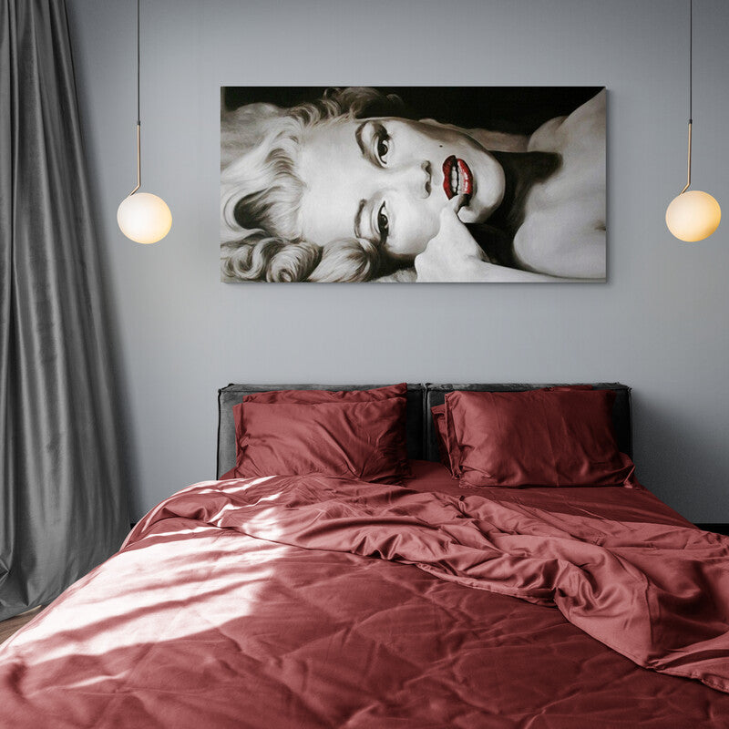 Marilyn in the Bed - Canvas Mérida Fine Print Art