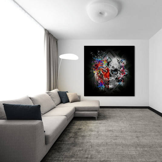 Metal Skull Lion - Canvas Mérida Fine Print Art