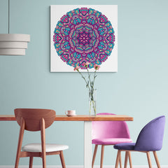 Mandala colorido con diseño geométrico intrincado