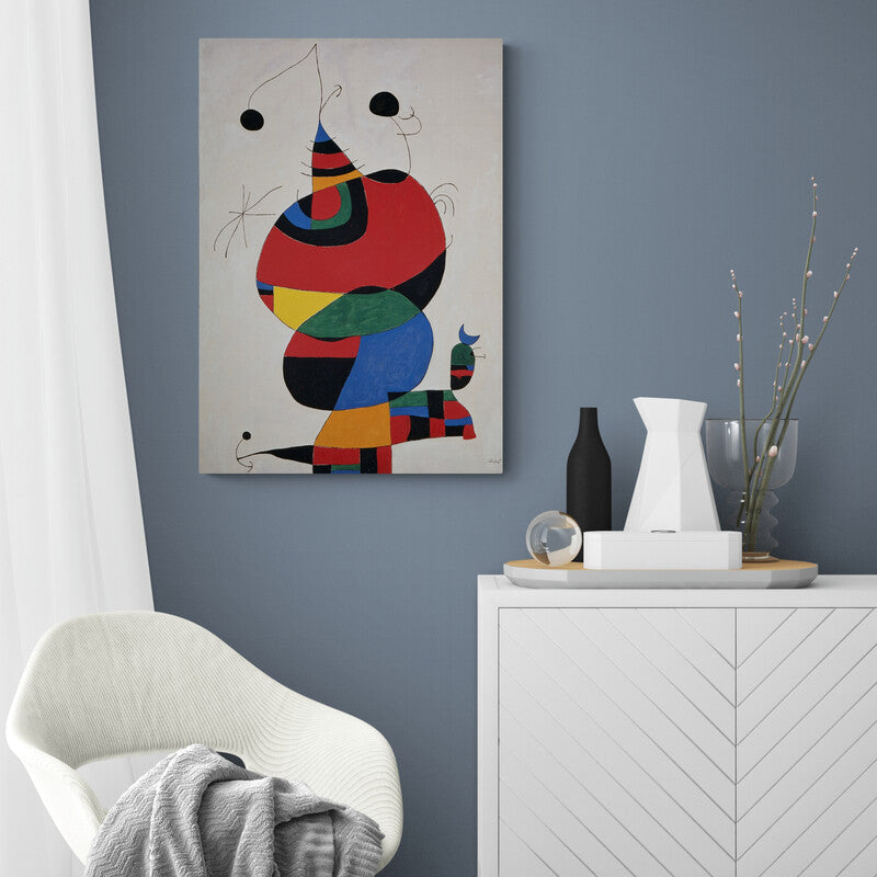 Mujer, Pájaro y Estrella (Joan Miró) - Canvas Mérida Fine Print Art