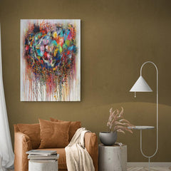 Explosión de color en pintura abstracta con texturas dinámicas y vibrantes