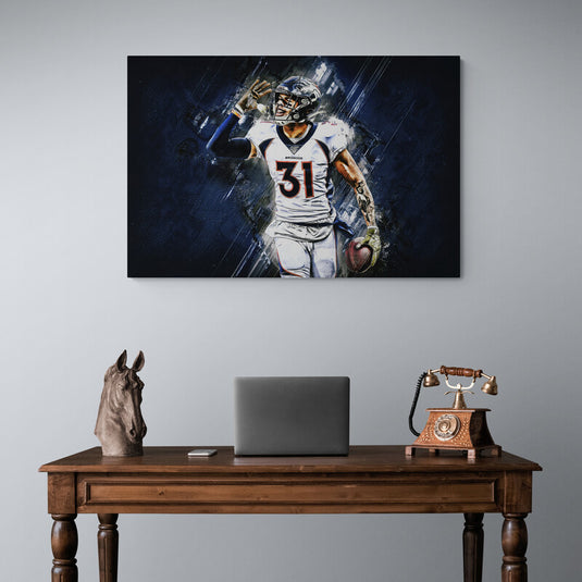 NFL Justin Simmons Denver Broncos - Canvas Mérida Fine Print Art