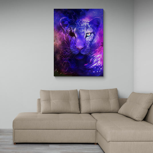 Neon Feline - Canvas Mérida Fine Print Art