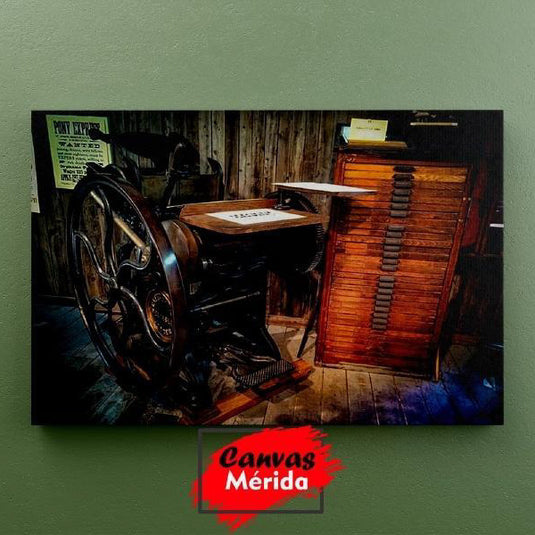 Old Print Machine - Canvas Mérida Fine Print Art