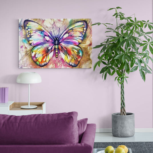 Pintura de Mariposa Colorida en Acuarela