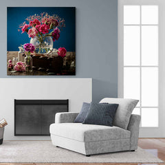 Pink Carnation Bouquet - Canvas Mérida Fine Print Art