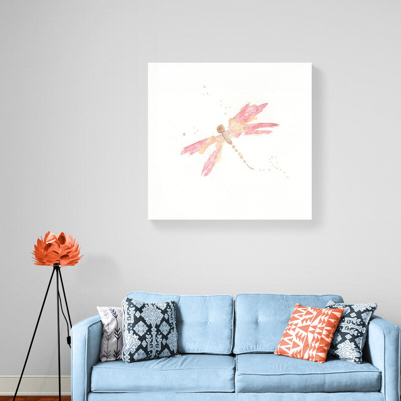 Pink Dragonfly - Canvas Mérida Fine Print Art