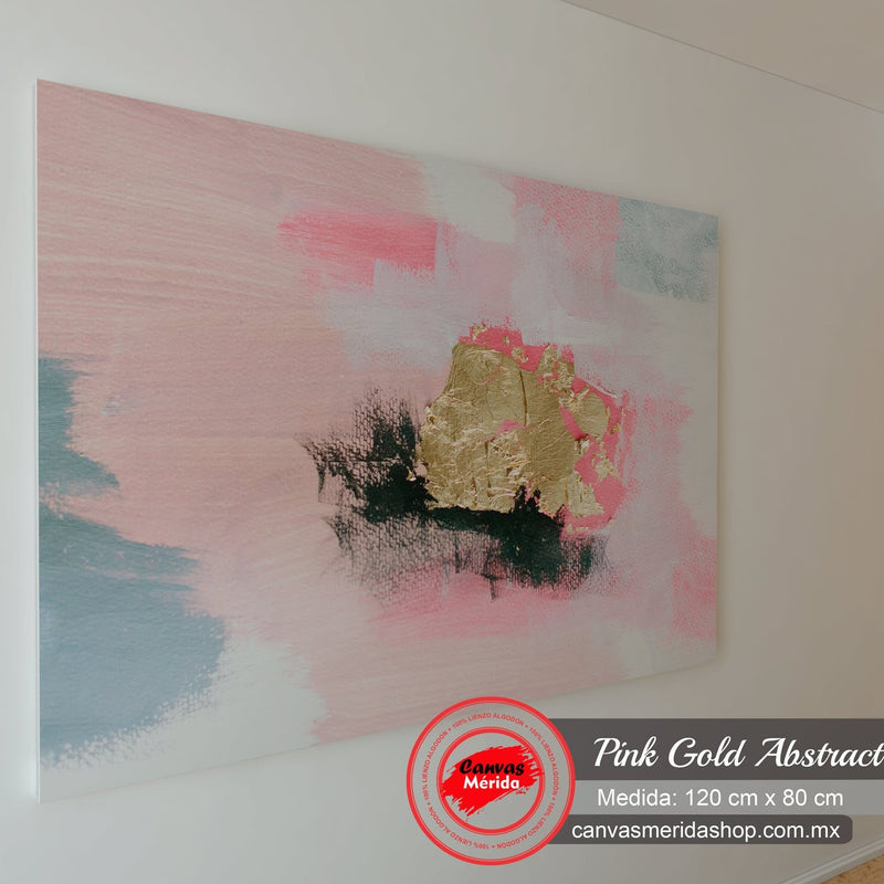 Pink Gold Abstract - Canvas Mérida Fine Print Art