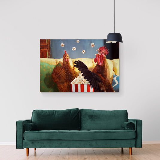 Popcorn Chickens - Canvas Mérida Fine Print Art