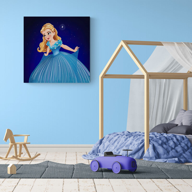 Princess with Blue Dress - Canvas Mérida Fine Print Art