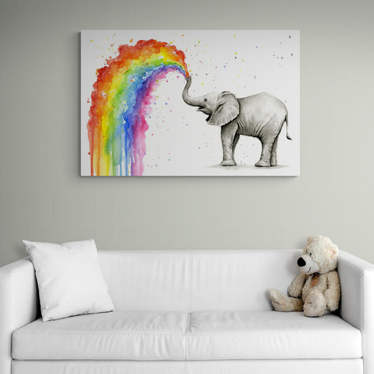 Rainbow Elephant - Canvas Mérida Fine Print Art