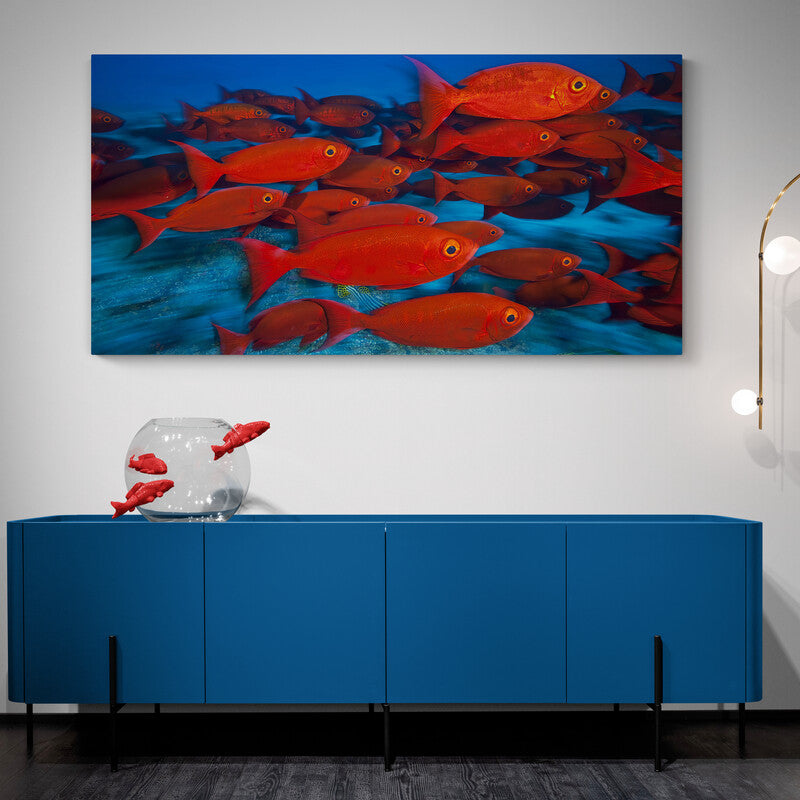 Red Fishes - Canvas Mérida Fine Print Art