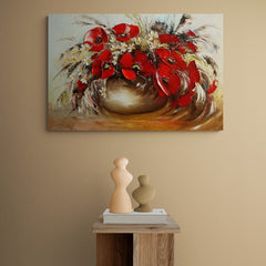 Red Flower Vase - Canvas Mérida Fine Print Art