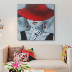 Red Hat (Fashion) - Canvas Mérida Fine Print Art