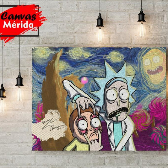 Rick and Morty Van Gogh - Canvas Mérida Fine Print Art