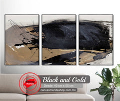 Set Black and Gold - Canvas Mérida Fine Print Art