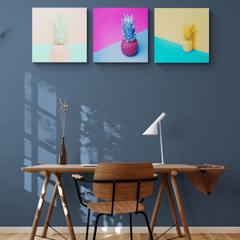 Set Colorful Pineapples - Canvas Mérida Fine Print Art
