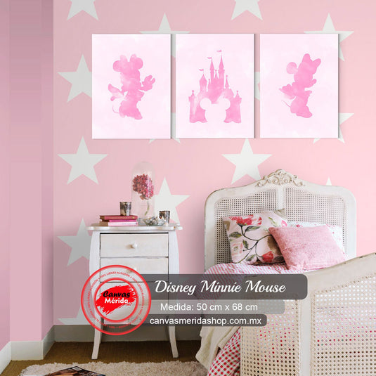 Set Disney Minnie Mouse & Castle Pale - Canvas Mérida Fine Print Art