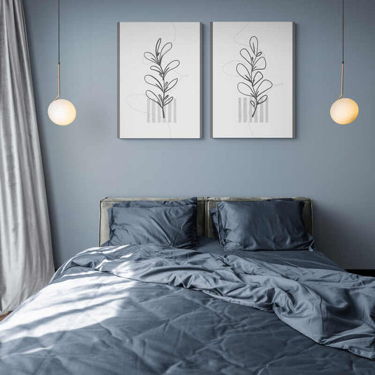 Set Gray Leaves - Canvas Mérida Fine Print Art