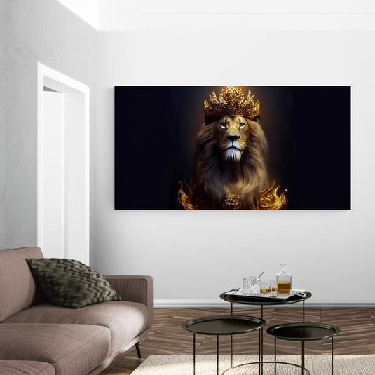 León con corona dorada