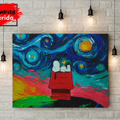 Snoopy Van Gogh 2 - Canvas Mérida Fine Print Art